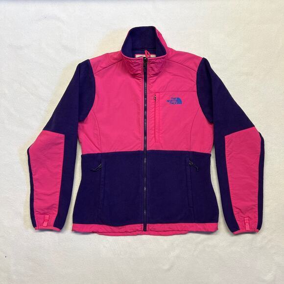 The North Face Womens Custom Denali‎ Fleece Full Zip Jacket Medium Pink & Purple - Picture 1 of 14